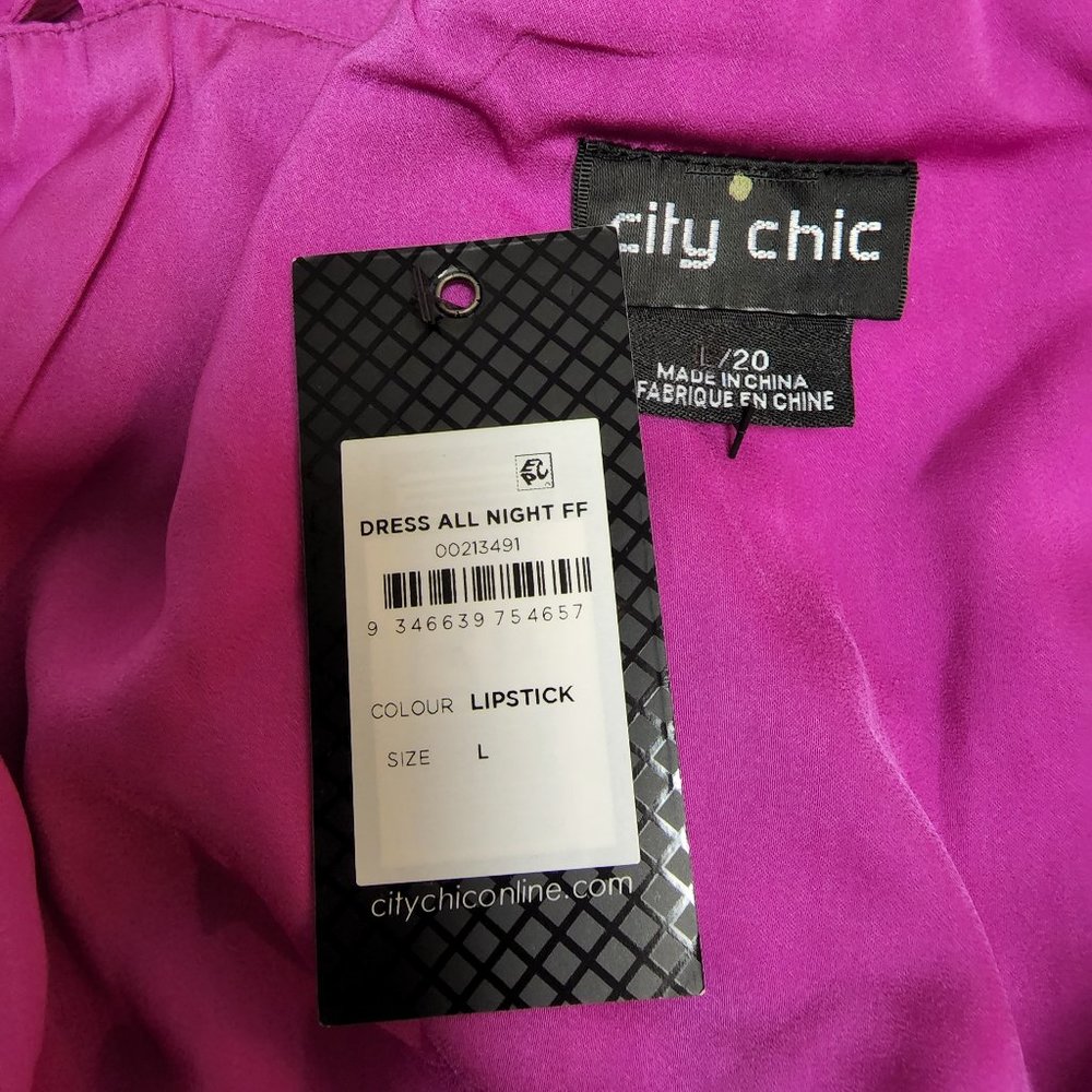 NWT City Chic Dress All Nigh FF Lipstick L = 20 = 2X - Picture 5 of 5